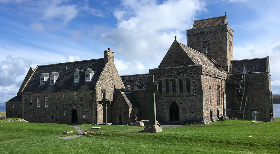 Historic Iona Abbey on the Isle of Iona, Scotland