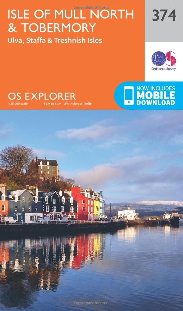 Isle of Mull North & Tobermory Map | Ulva, Staffa & Treshnish Isles | Ordnance Survey | OS Explorer Map 374