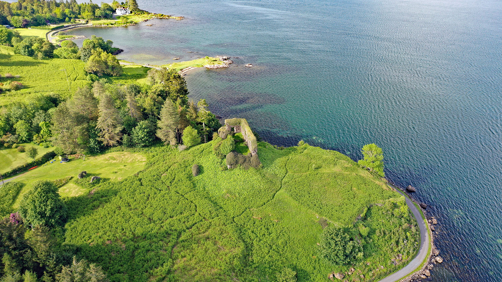 Ariel view of a castle