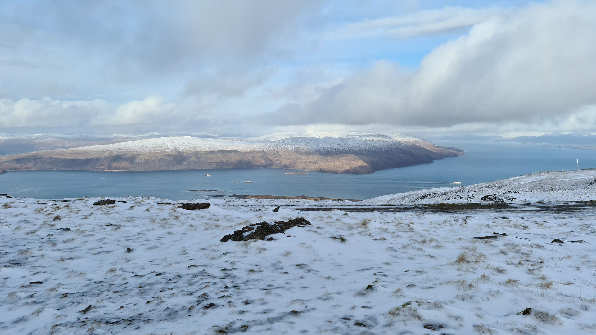 view from a snowy mountain top